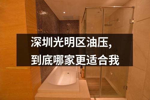 深圳光明区油压,到底哪家更适合我