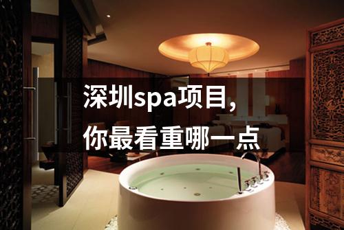 深圳spa项目,你最看重哪一点