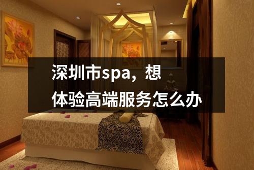 深圳市spa,  想体验高端服务怎么办