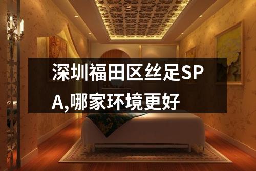 深圳福田区丝足SPA,哪家环境更好